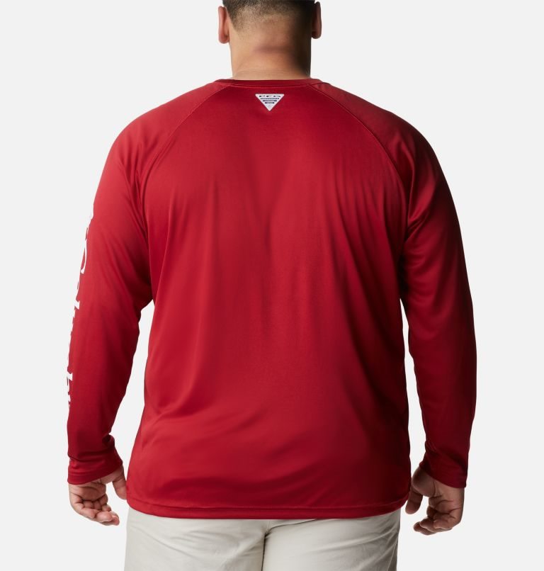 Men's Columbia Collegiate PFG Terminal Tackle Long Sleeve - Alabama Sweatshirts Red | Plus Size CA-CCL81